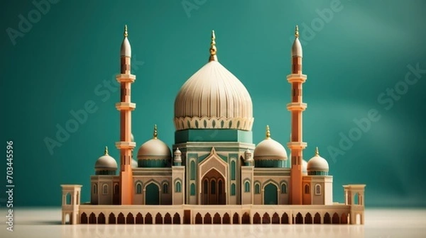 Fototapeta Mosque on green background