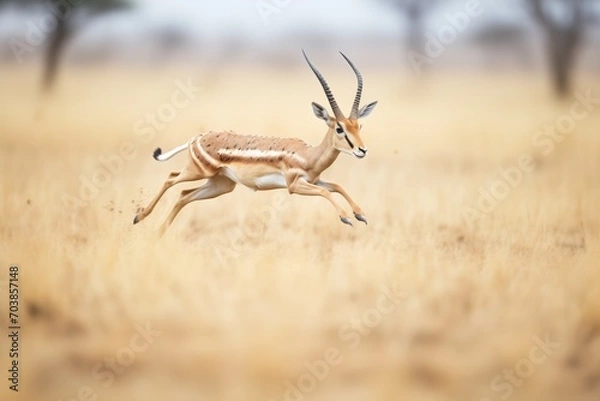 Fototapeta gazelle making sharp turn to evade