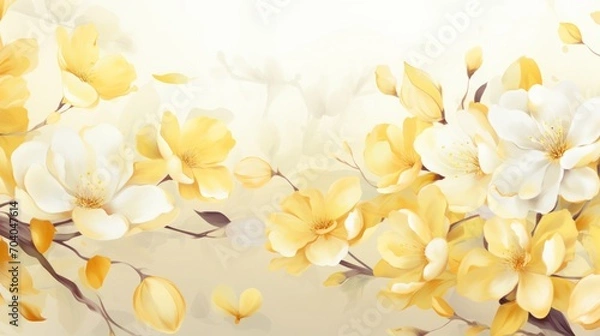 Fototapeta Pastel yellow background, copy space, 16:9