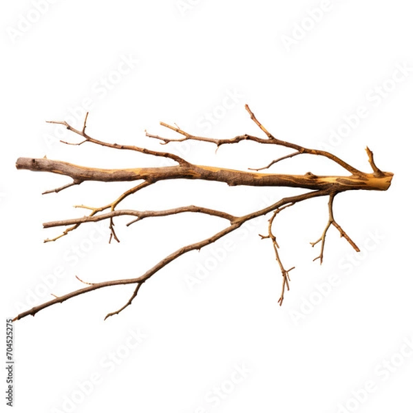 Fototapeta Dry branches twigs for camp. Isolated on transparent background.