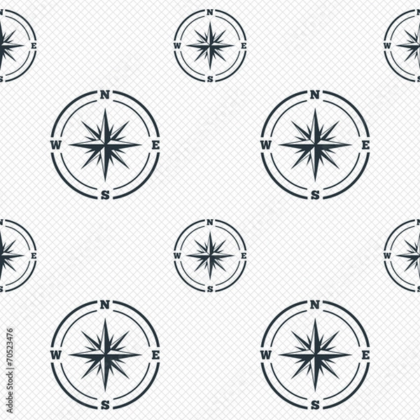 Fototapeta Compass sign icon. Windrose navigation symbol.