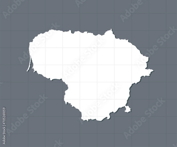 Fototapeta Vector map Lithuania template, outline country