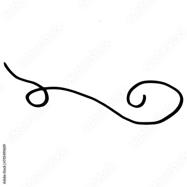 Fototapeta Flourish swirl. Line Art Illustration