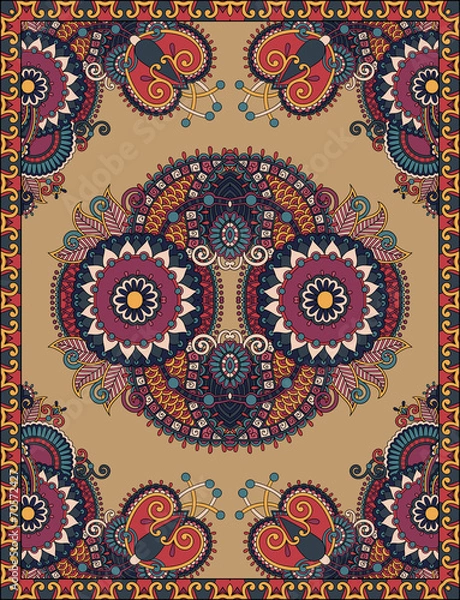 Fototapeta Ukrainian Oriental Floral Ornamental Carpet Design