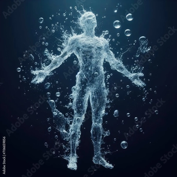 Fototapeta "Ethereal Water Figure: Innovative Aquatic Sculpture Art