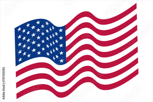 Fototapeta American Flag Vector Image. USA 