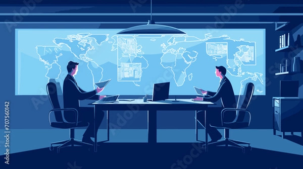 Fototapeta World wide business concept image. Vector illustration.