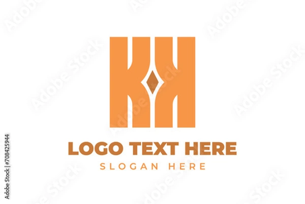 Obraz initial letter k and k logo for company design, Global Community Logos vector Icon Elements Template