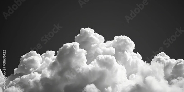 Fototapeta A captivating black and white photo capturing the beauty of clouds in the sky. Perfect for adding a touch of elegance to any project