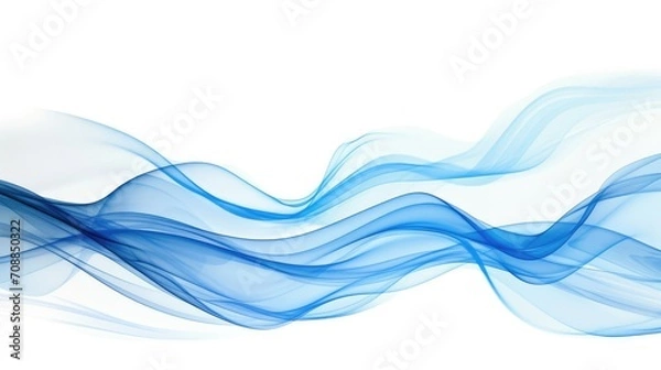 Fototapeta Blue abstract wave with white background