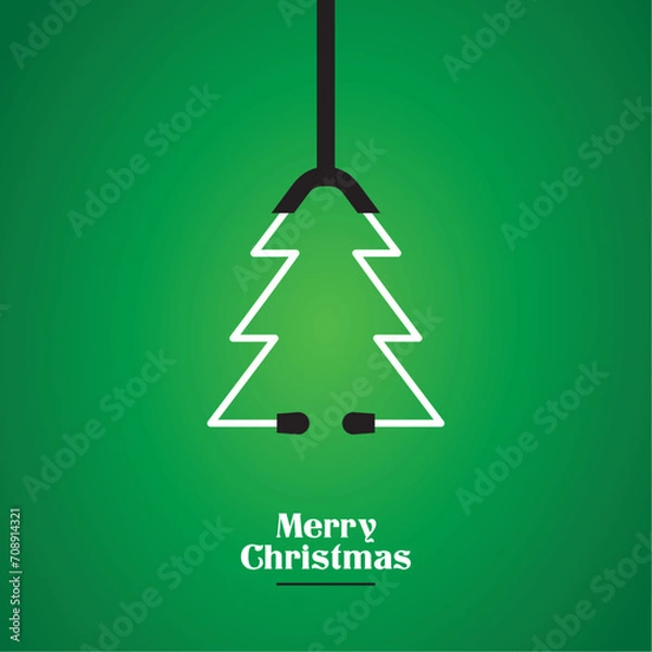 Fototapeta Stethoscope Christmas Tree - Hospital - Healthcare -Merry Christmas - Minimal Illustration 