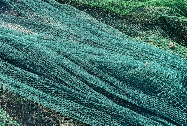 Fototapeta Old fishing net close-up.