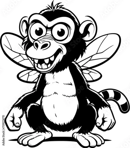 Fototapeta Buzzy Baboon Cartoon icon 7