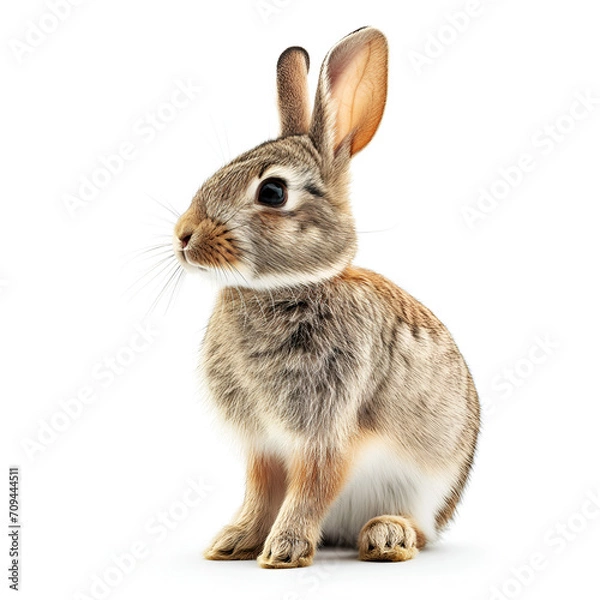 Fototapeta white rabbit on white background