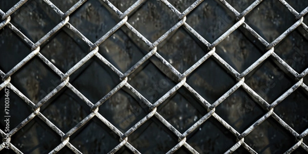 Fototapeta Galvanized Chain-Link Fence Texture