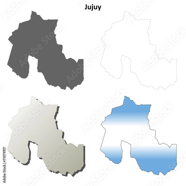 Fototapeta Jujuy blank outline map set