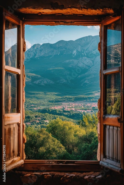 Obraz Landschaft vor dem Fenster