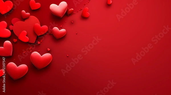 Fototapeta Vibrant Valentine's Day background, hearts background