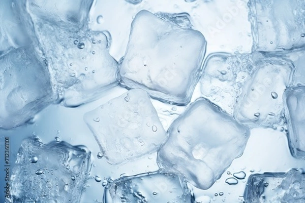 Fototapeta background of small ice cubes in the water