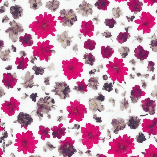 Fototapeta flowers. Abstract seamless pattern. AI generated.