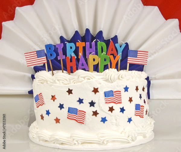 Fototapeta Patriotic Birthday Cake