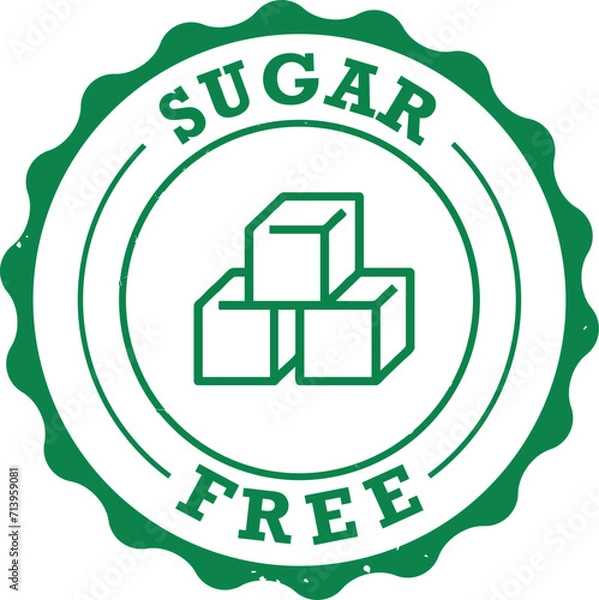 Fototapeta Sugar free line vector icon isolated on white background. Stock illustration