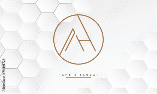 Fototapeta AH or HA Alphabet letters icon logo monogram