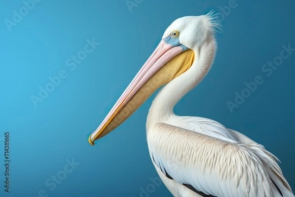 Fototapeta Great White Pelican in nature , Pelecanus onocrotalus