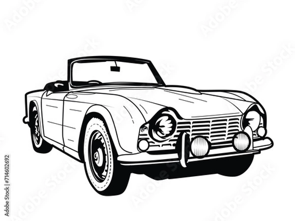 Obraz Vintage car illustration isolated on white