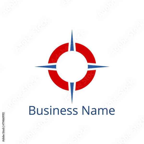 Fototapeta  Compass business logo icon with shadow