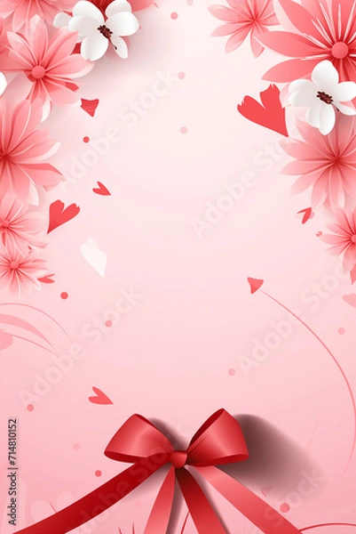 Fototapeta pink background with flowers