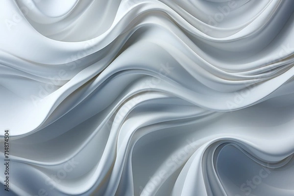 Obraz A mesmerizing display of ethereal beauty, as the abstract pattern of wavy folds dances across the pristine white fabric