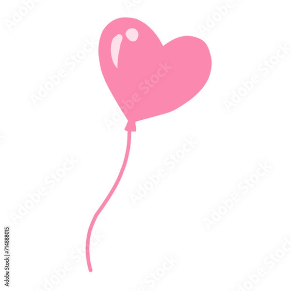 Fototapeta Pink festive balloons with classic shape and heart shape