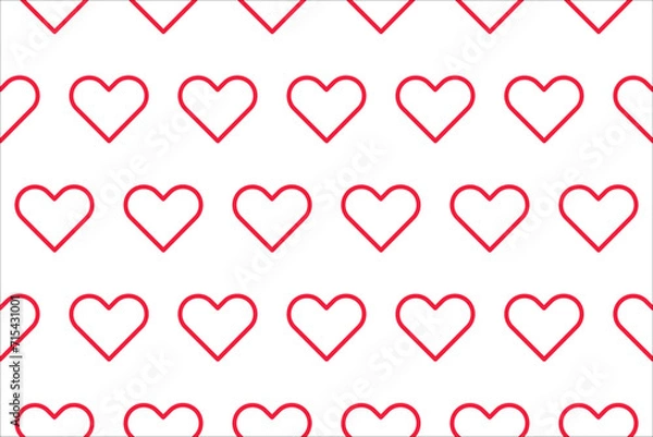 Fototapeta red and white hearts,  love seamless pattern , valentine background