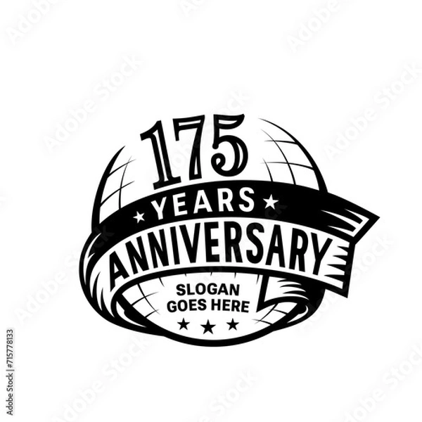 Fototapeta 175 years anniversary design template. 175th logo. Vector and illustration.