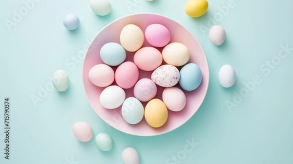 Fototapeta Easter Celebration: Bowl Filled with Decorative Eggs