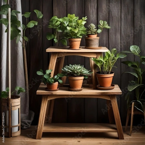 Fototapeta plants in pots on the table