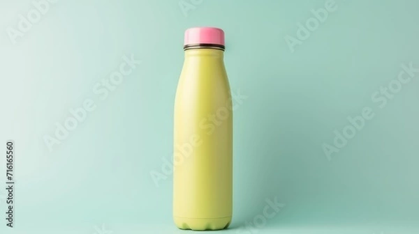 Fototapeta water bottle mockup on pastel color background