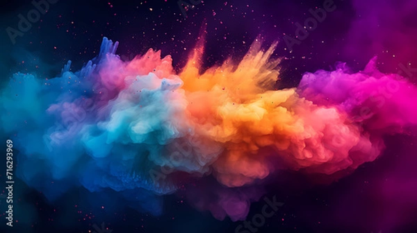 Fototapeta Dust explosion abstract background, Holi background