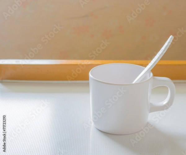 Fototapeta soft focus image of white cup