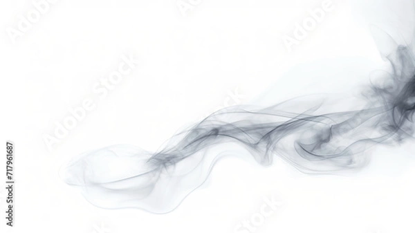 Fototapeta Dark cigarette smoke isolated against a blank white background