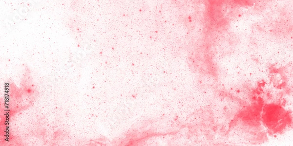 Fototapeta Abstract art stains canvas paint colorful galaxy painting background. Pink on white watercolor paper background with scratches and Old red scratched wall. Ombre leaks and splashes texture.