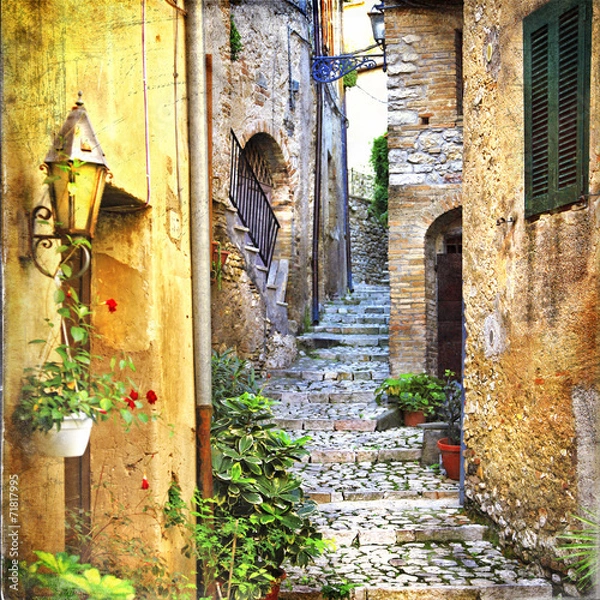 Fototapeta charming old streets of mediterranean