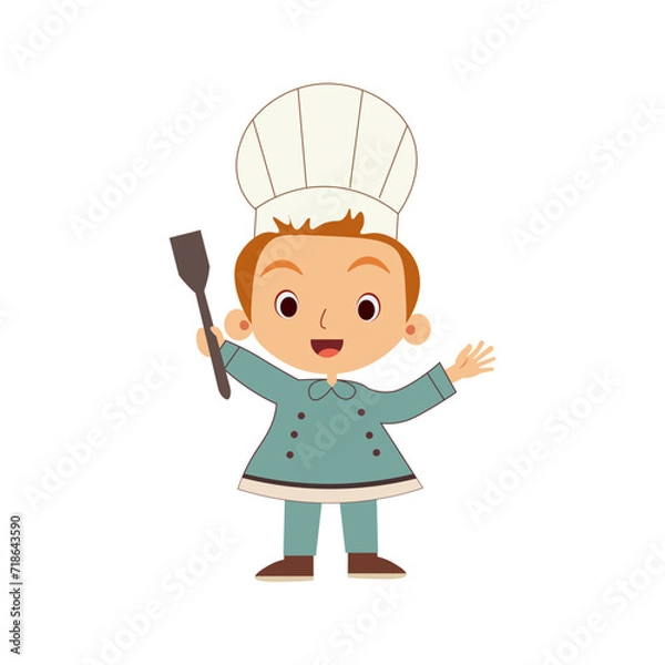 Fototapeta children cook vector illustration. Little chef vector illustration design