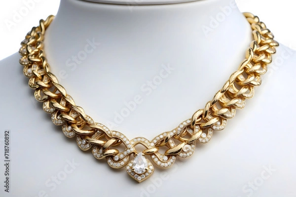 Fototapeta A Golden luxury female neckless