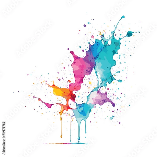 Fototapeta abstract colorful paint watercolor splashes