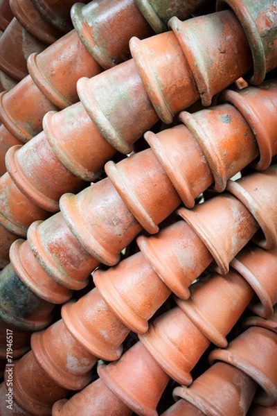 Fototapeta Orange ceramic Pot Background.