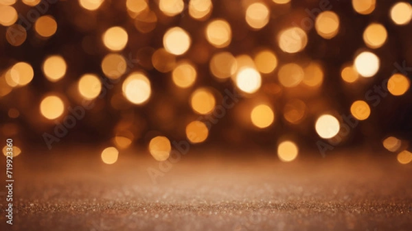 Fototapeta christmas lights on the snow, bokeh background, out-of-focus