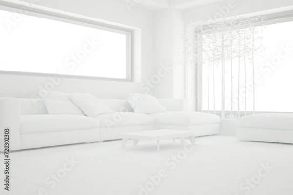 Fototapeta Modern interior design. 3D illustration