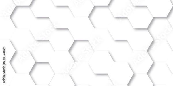 Fototapeta Abstract background with hexagons honeycomb technology texture. Hexagonal shape structure light seamless geometric background. Surface polygon pattern with digital hexagon and futuristic business.